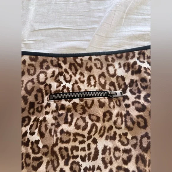 Joseph Animal Print Mini Skirt with Zipper Detail